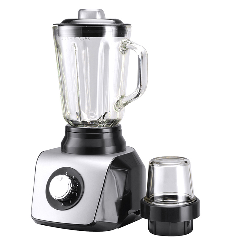 Counter top blender vendor with mill 2 in 1 and 5 speeds and pulse operation 1.5 liter glass jar